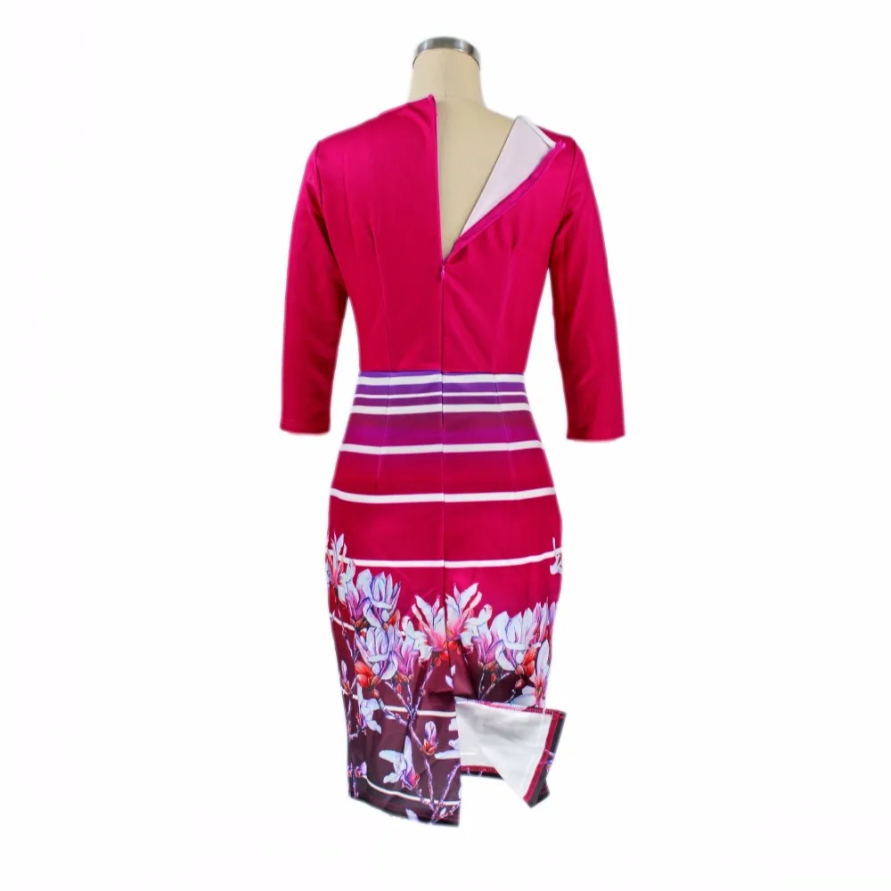 FD3521 женское новое платье карандаш Vestidos Robe розовое градиентное цветное с