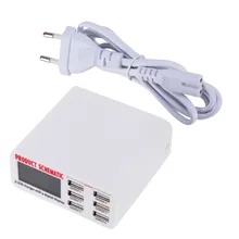 EU/US/UK Штекер кабель для передачи данных USB мульти Порты и разъёмы Зарядное устройство 6 Порты и разъёмы USB Смарт-цифровой продукт Зарядное устройство мульти Порты и разъёмы Зарядное устройство 5V 6A