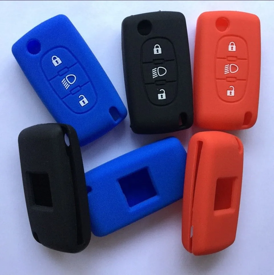 Fob Silicone Cover Case Key Protector for Citroen C2 C3 C4 C5 C6 C8 XSARA PICASSO 3 Button Flip Remote | Автомобили и мотоциклы