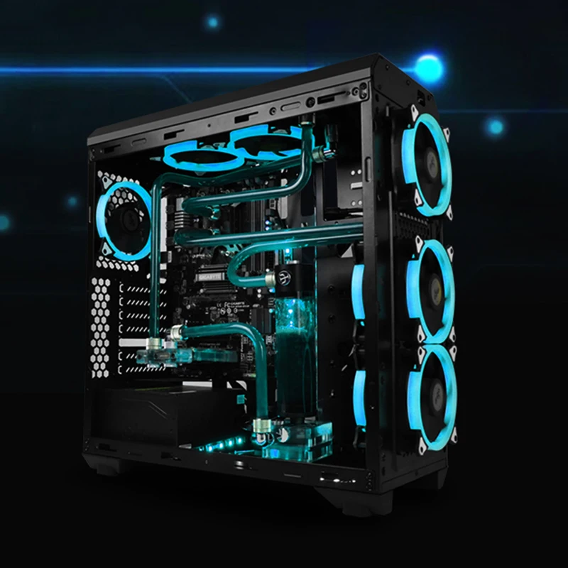 Новый RGB Аврора Вентилятор охлаждения 120 мм 6pin контроллер цветное светодиодное кольцо для компьютера охладитель воды цвет регулируемый