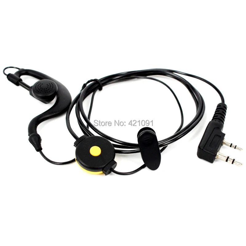 2 Pin PTT Mic Headset Earpiece Ear Hook Earphone for Kenwood Baofeng 1 IMG_0055