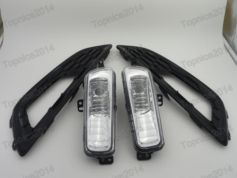 1Set New Front Lower Bumper Fog Light Lamp Sport Cover Fog Lights Lamps Kit Set For