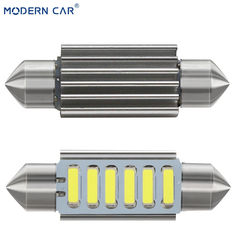 Современный автомобильный 31/36/39/41 мм C5W C10W 7020 4SMD 6SMD Автомобильный светодиодный