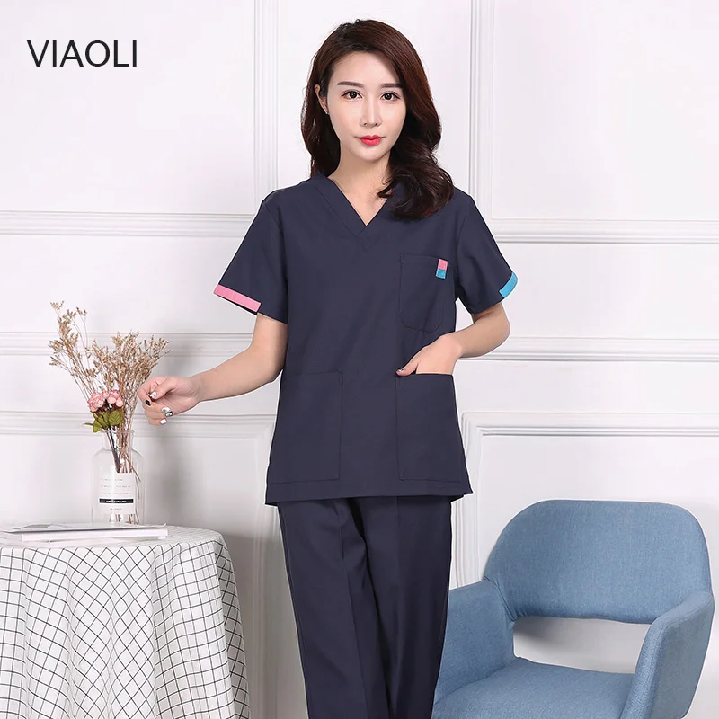 

High quality beauty salon sets spa uniform Medical Surgical cotton pharmacy sets nursing uniform scrubs medical uniforms women