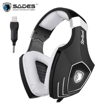 Sades A60S/OMG USB Gaming Headphones for Computer Laptop PC Gamer Game Headset Best Bass Casques with Microphone Noise Isolating