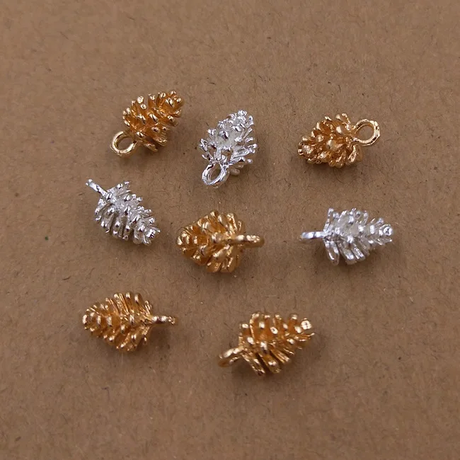 

Woodqiqi 100pcs/lot 12*7mm Alloy pinecone DIY jewelry accessories headwear hair accessories handmade materials