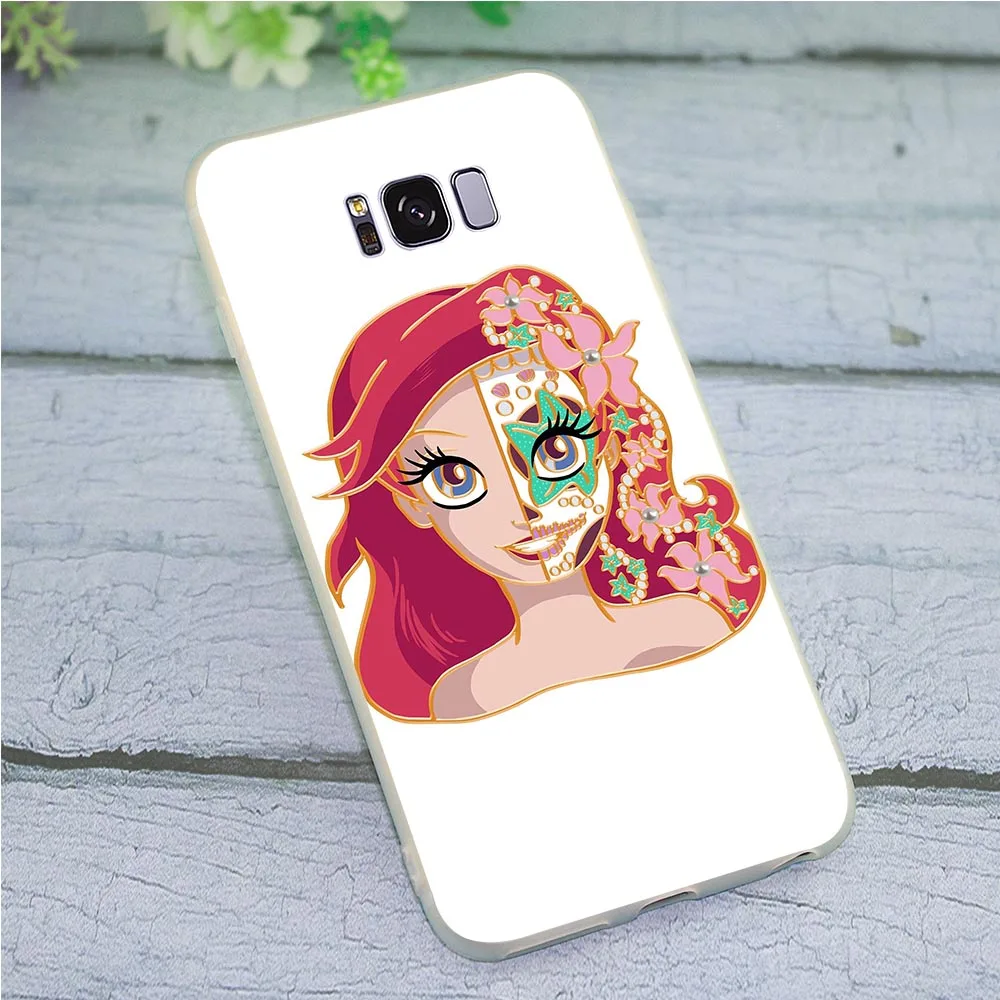 Мягкий ТПУ чехол для телефона Galaxy Samsung A5 череп белоснежный A3 A6 Plus A7 A8 A9 A10 A20 A30 A40 A50