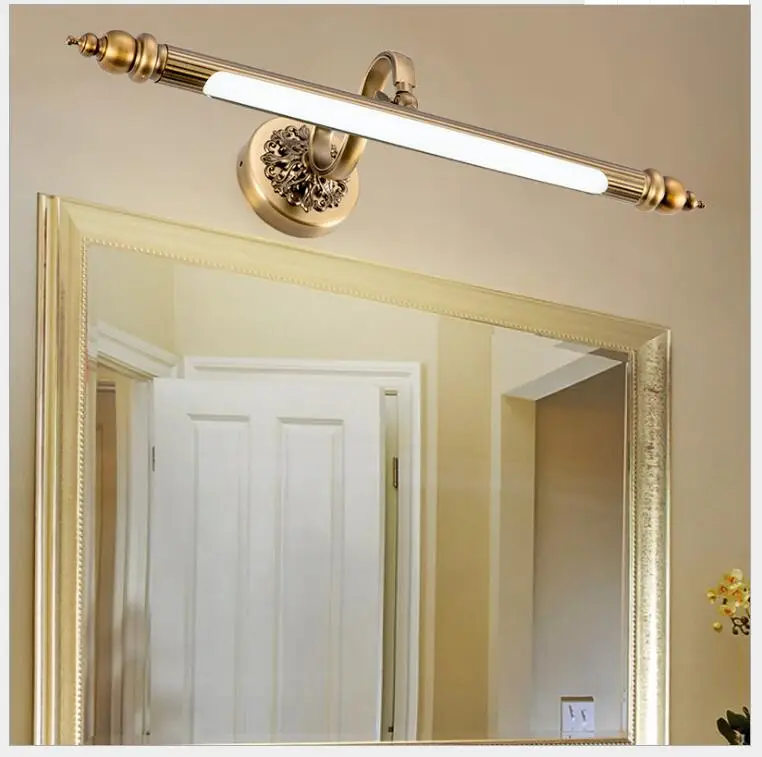 48 см/57 см/68 см зеркальная лампа для ванной комнаты водонепроницаемый Ретро Бронзовый Шкаф туалетный зеркальный светильник s светодиодный настенный светильник светодиодный светильник настенный светильник