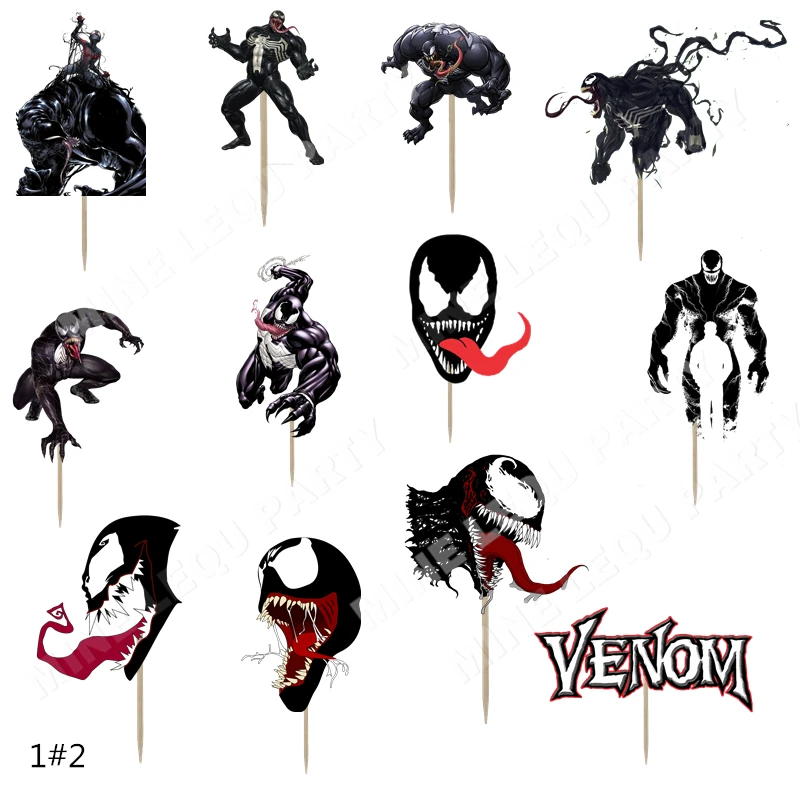 

Marvel Character Venom in Movie The Amazing Spiderman CupCake Topper kids Birthday Party Baby Shower decoration Supplies