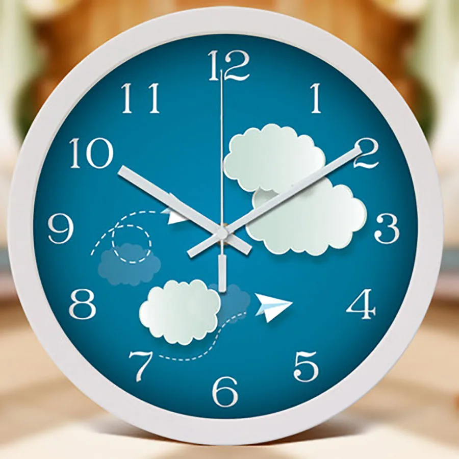 

12 Inch Wall Clock Home Mute Bedroom Clocks Round Creative Fashion Guess Women Living Room Cute Cartoon Quartz Clock WZH279