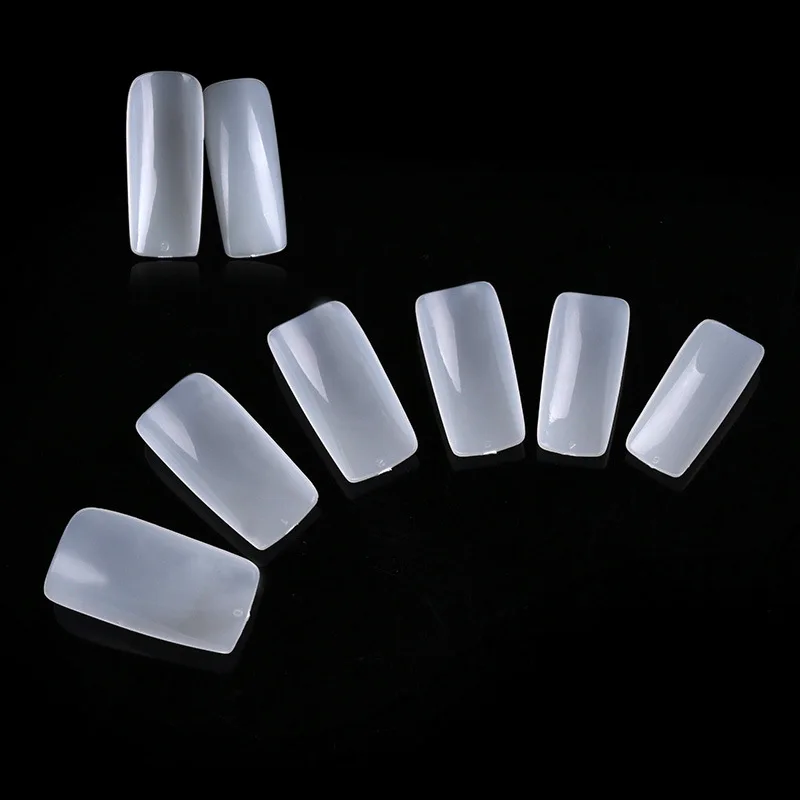 100 шт накладные ногти поддельные ногти корейский французский белый стиль пресс на кончиках для ногтей Arcylic пластиковые длинные полностью покрывающие материалы для дизайна ногтей