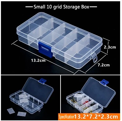 10/15 сеток, регулируемая прозрачная пластиковая коробка для хранения, стразы, ювелирные изделия, бусины, серьги, кольца, отсек, коробка для хранения, 1 шт