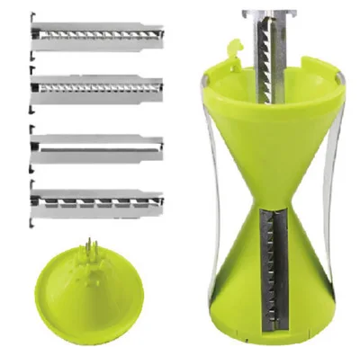 

Grater Tools 4-Blade Vegetable Spiral Slicer Vegetable Spiralizer for Carrot Cucumber with Cleaning Brush
