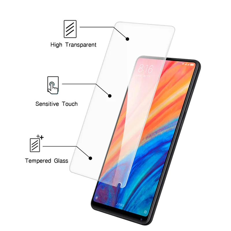 WZH 9H взрывозащищенное Закаленное стекло для Xiaomi Mi Mix 2s 2 3 Max 3 протектор экрана для Xiaomi Mi 8 8SE 6 5x 6X F1 стеклянная пленка