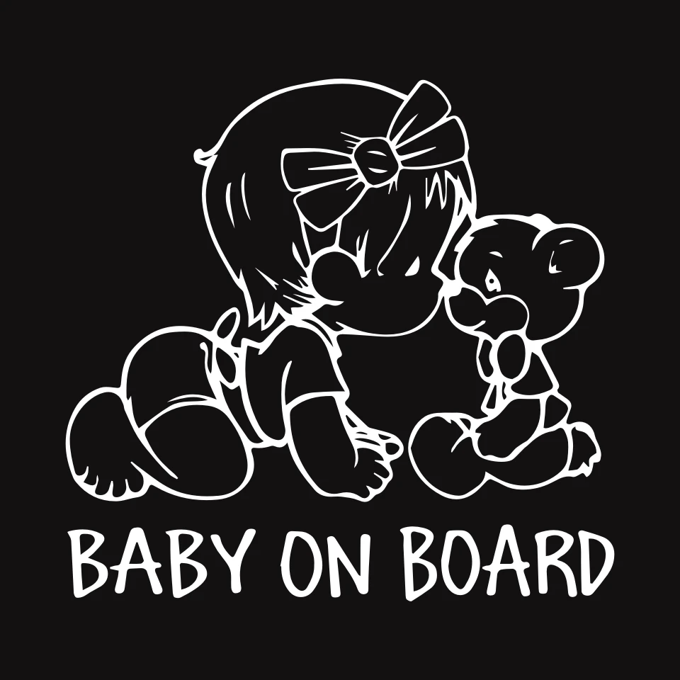 Cunymagos BABY ON BOARD Lovely Bear Car Styling Decals Cartoon Vinyl Car Sticker 22.921 (4)