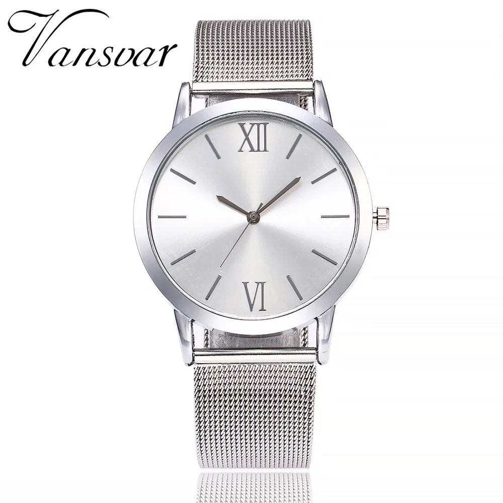 

Vansvar Brand Women Watches Casual Quartz Stainless Steel Band Newv Strap Watch Analog Wrist Watch erkek kol saati