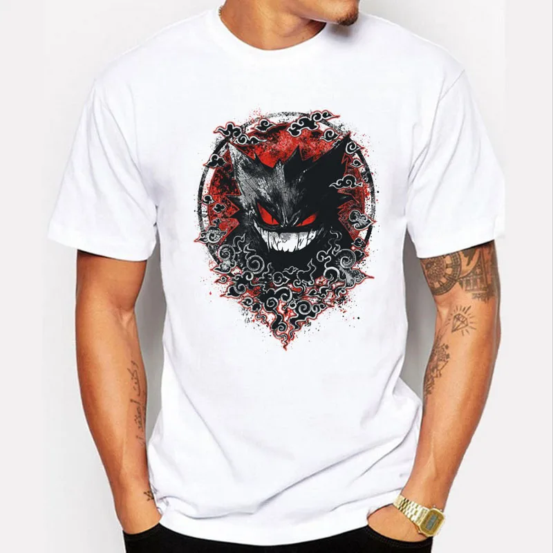 

Brand T-Shirt Men 2016 Fashion Pokemon Go Gengar T Shirt 3D Effect Pokemon Go Tshirt Men Funny Tee Shirts Short Sleeve Cool Tops