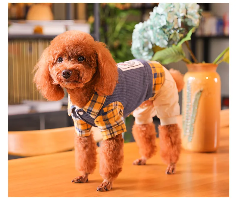 HOOPET собака одежда классический британский стиль осень/зима костюм Кошка четыре ноги щенок носить