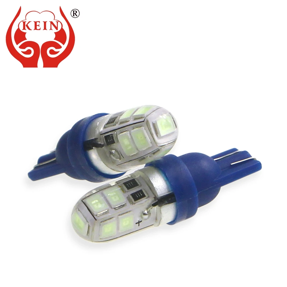 

KEIN 10PCS 194 W5W T10 LED silicone Bulb white 2835 501 168 License Plate Interior Lighting AUTO car Vehicle Lamp Bulb Light 12V