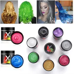 8 цветов унисекс DIY цвет волос воск краситель крем одноразовый формование укладки паста временные волосы грязь 100 г