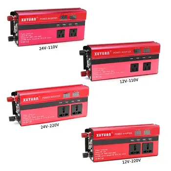 

4000W Solar Power Inverter Sine Wave LED 4 USB DC12/24V To AC110V/220V Convert