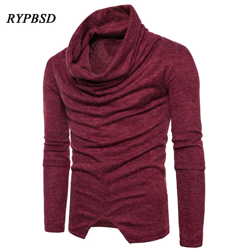Sweater Pullover Men 2019 New Male Brand Fashion Casual Slim Sweaters Men Soild Color Hedging Turtleneck Men Sweater XXL