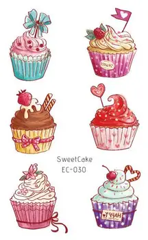 

Temporary Fake Tatoo Kids Tattoo Sticker Sweet Cake Ice Cream Tatto Tatouage Waterproof tattoos Stickers For Girl Boy Children