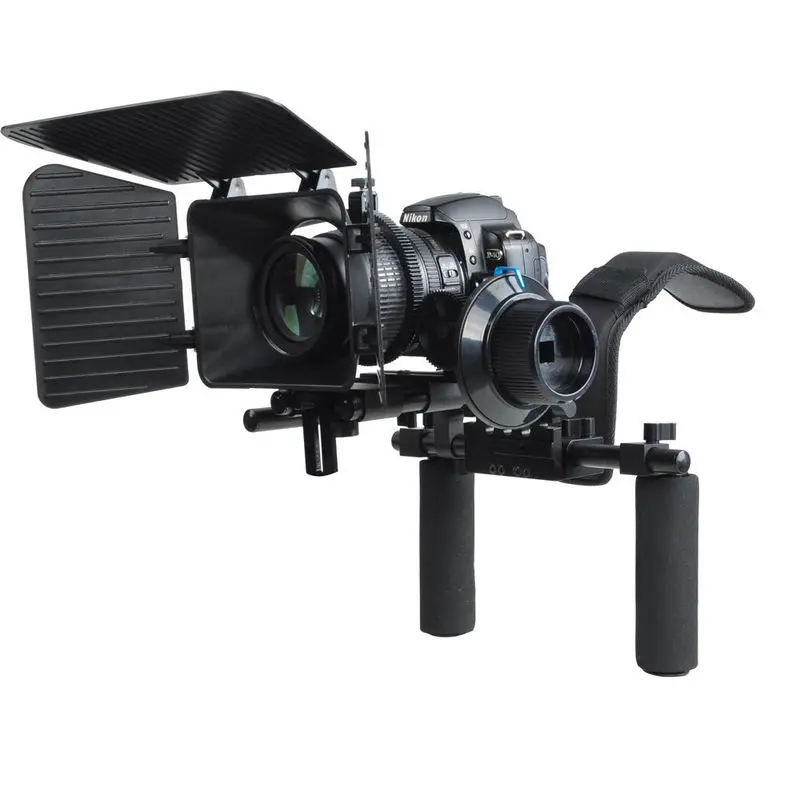 

DSLR Stabilizer Shoulder Rig +Follow Focus+ Matte Box HD Video Camera Top Handle