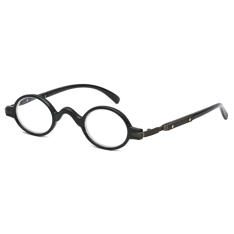 Кошачий глаз, круглые очки для чтения, женские и мужские маленькие очки, очки по рецепту дальнозоркости, диоптрийные очки+ 1,0 1,5 2,0 2,5 3,0 - Цвет оправы: Черный