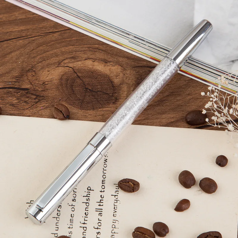 Новинка 2017 перьевая ручка с кристаллами и бриллиантами золото серебро офисный