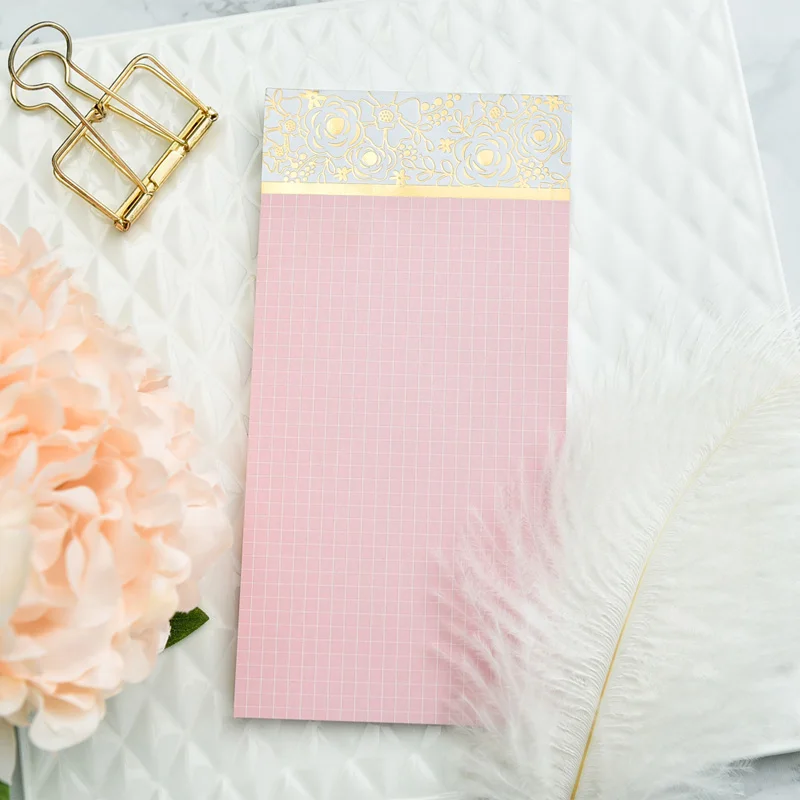 

50pcs Foil Flowers Pink Notes for Scrapbooking Happy Planner/Card Making/Journaling Project