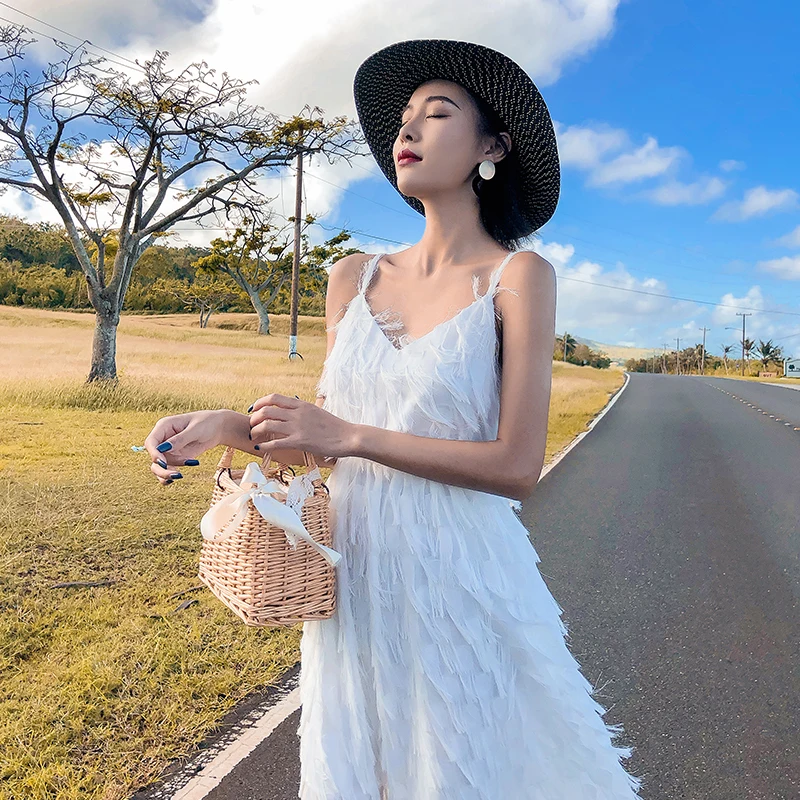 YOSIMI 2019 Summer Women Beach Dress Maxi Long Holiday White Dress V-neck Sleeveless Backless Sexy Lady Strap Bohemian Dresses