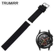 Силиконовый резиновый ремешок для часов huawei Watch 2 Pebble Time Round 20 мм Мужские часы Bradley резиновый ремешок на запястье браслет черный