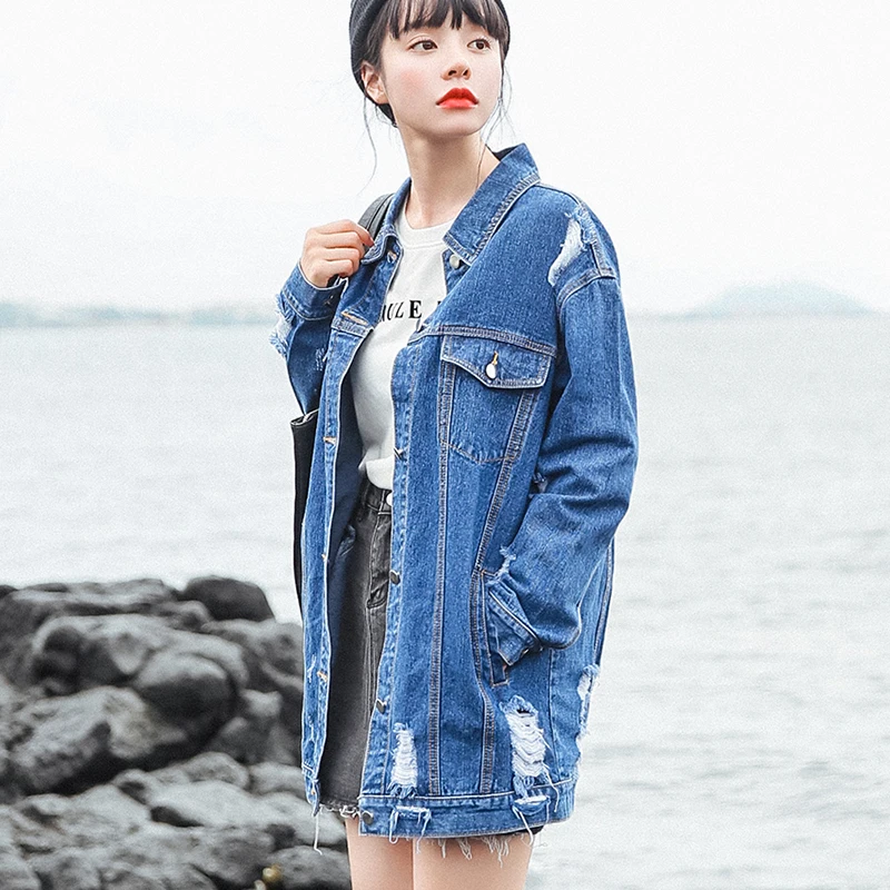 Rétro Style Dos Nouveau Femininos Denim 2018 Conceptions Vestes Jaqueta Femmes Bleu Preppy Patch Jeans Casacos Manteau 3jAL54R