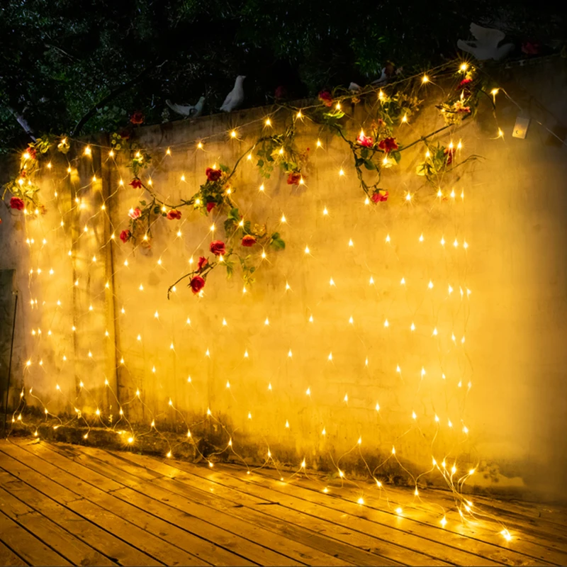 3MX2M 1.5X1.5M LED Net Mesh Fairy String Light Garland Window Curtain Christmas Fairy Light Wedding Party Holiday Light