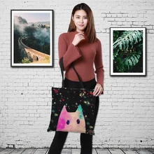 Индивидуальный двойной сторонний Лен с принтом сумка Тоторо серия печать женская сумка большая сумка для покупок женская сумка на плечо 43 см* 43 см