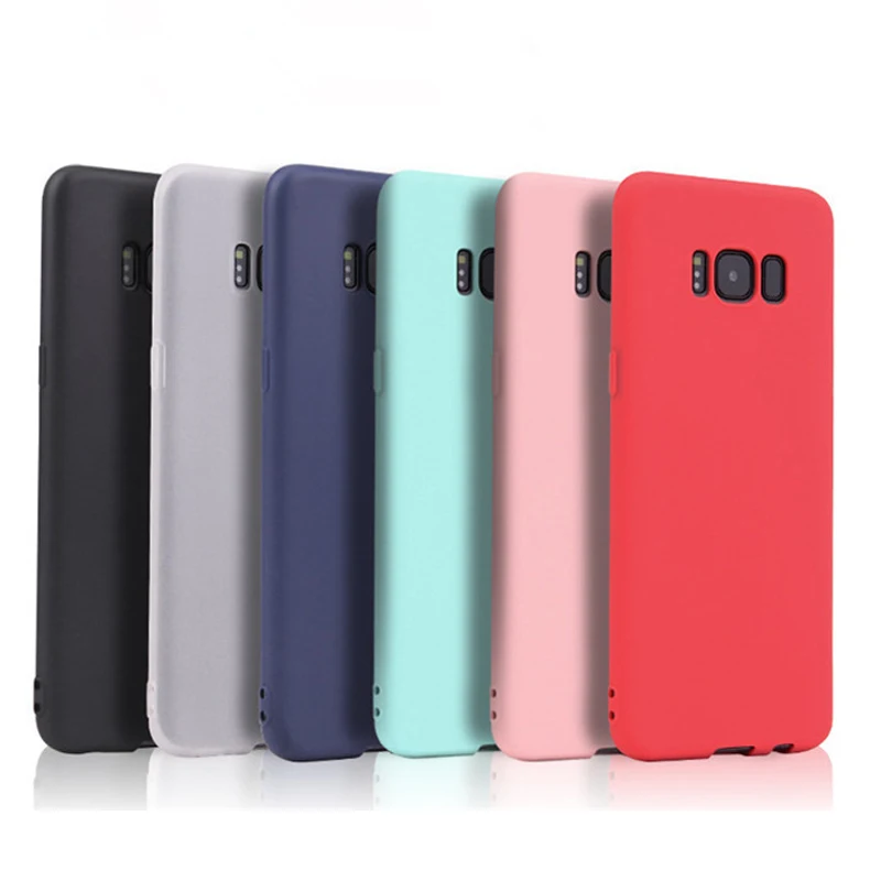 

Color TPU Silicone Matte Case For Samsung Galaxy A3 J5 A7 2016 S6 S7 Edge J3 A5 J7 2017 A6 A8 Plus 2018 S8 S9 Plus Back Cover
