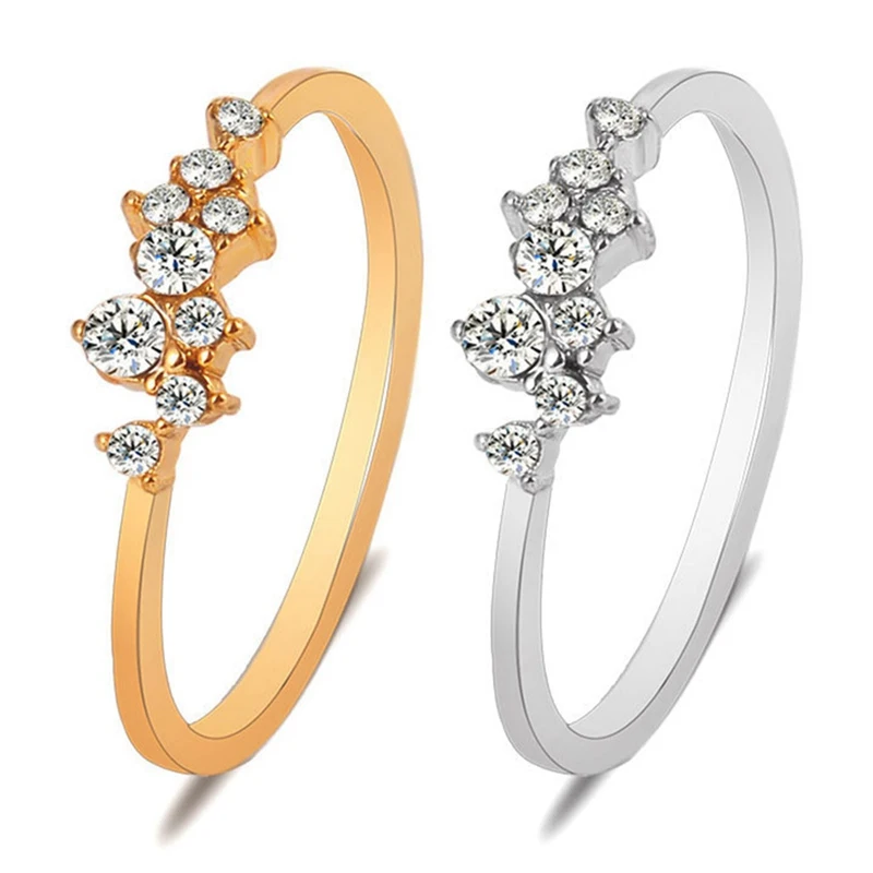 

1PCS New Fashion Weave Crystal Rings For Women Gold/Silver Color Female Ring Party Jewelry Wholesale Gold Silver 2019 New Year