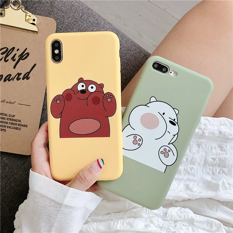 

Cartoon bears brothers phone case for iphone XR case Matte tpu case For iphone X XR XS Max 6 6s 7 8 8 plus phone case cover