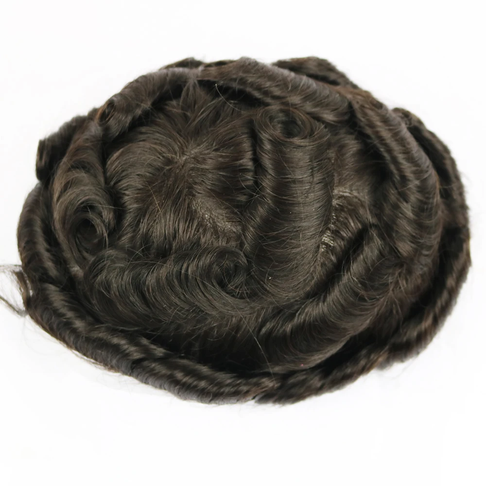 SimBeauty 0,08-0,06 мм кожа Мужская парик настоящие натуральные человеческие волосы 8*10 дюймов накладка из искусственных волос для мужчин Hairpiece мужской парик Rep