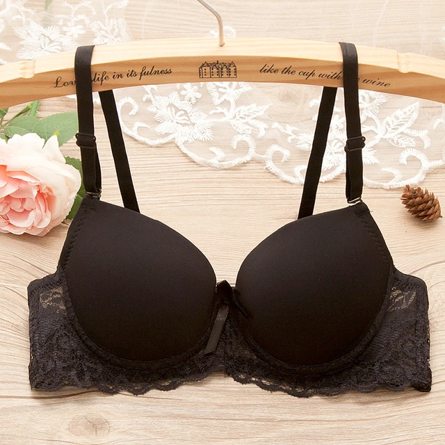 Women Sexy Underwire Padded Push Up Embroidery Lace Bra 32 34 36