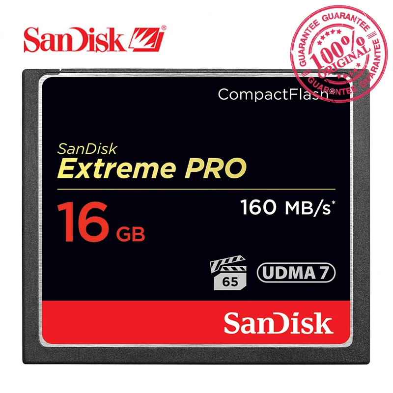 SanDisk Memory Card CF Card Extreme Pro 16GB CompactFlash 1067X 160MB/s