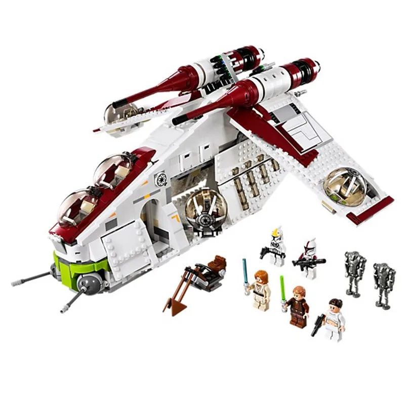 

1175pcs Diy Movie Series Star War Republic Gunship Model Building Blocks Compatible With Legoingly Bricks Toys Gift For Children