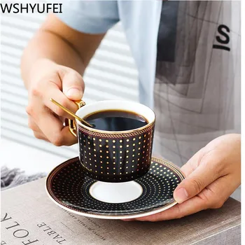 

European bone china coffee cup high-grade afternoon tea cup set 45% bone china 180ML 1 cup 1 spoon 1 dish