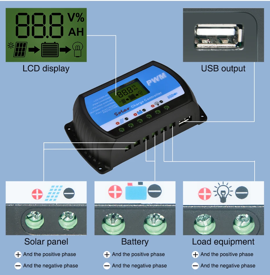 EASUN POWER Solar Charge Controller 30A 20A 10A Voltage Regulator ICharger PWM 24302010-R DES-6
