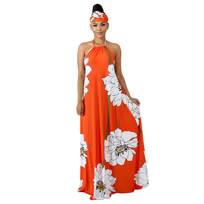 Floral Print Boho Dress With Matching Headscarf – The Kultures Kloset