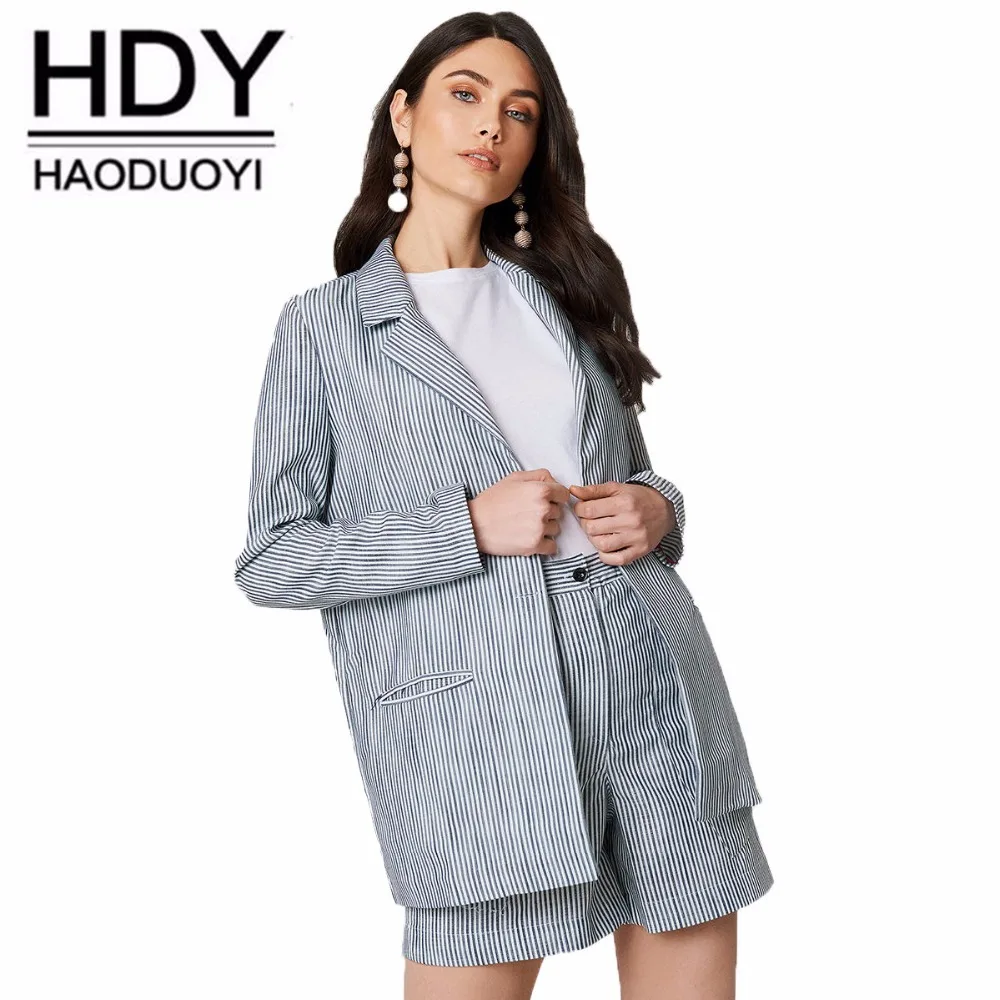 HDY Haoduoyi 2018 новый листинг осенний Женский костюм куртка простой темпераментный