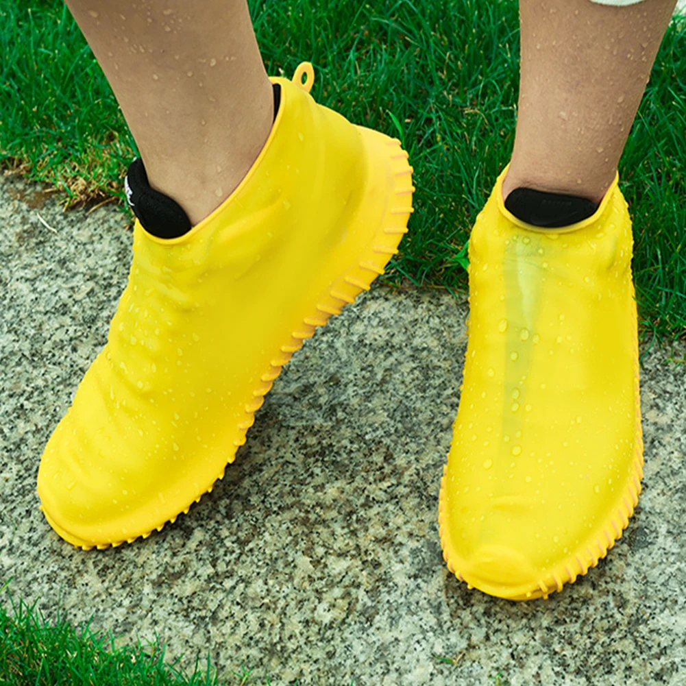 

Men Women Thick Sole Reusable Waterproof Accessories Non Slip Rainproof Travel Elastic Wear Resistant Shoe Cover Foot Wear 2PCS