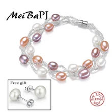 Модный дизайн, натуральный пресноводный жемчуг, браслеты и браслеты, браслеты с бусинами из кристаллов для женщин, пряжка, Жемчужное ювелирное изделие