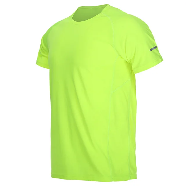 VANSYDICAL Для мужчин Бег спортивная рубашка Спортивная Фитнес тренажерный зал рубашка Топы с короткими рукавами запустить Одежда дышащая быстросохнущая - Цвет: 037